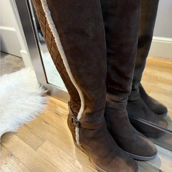 Aquatalia Brown Suede Knee-High Boots. Size 10 - Picture 3 of 11